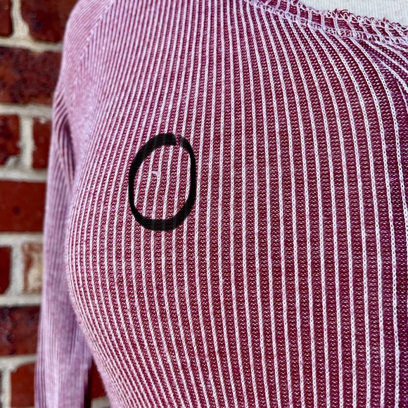 Scanty Brand Burgundy Red Striped Shirt Top Small Embroidered Bohemian Make Love - Picture 5 of 13